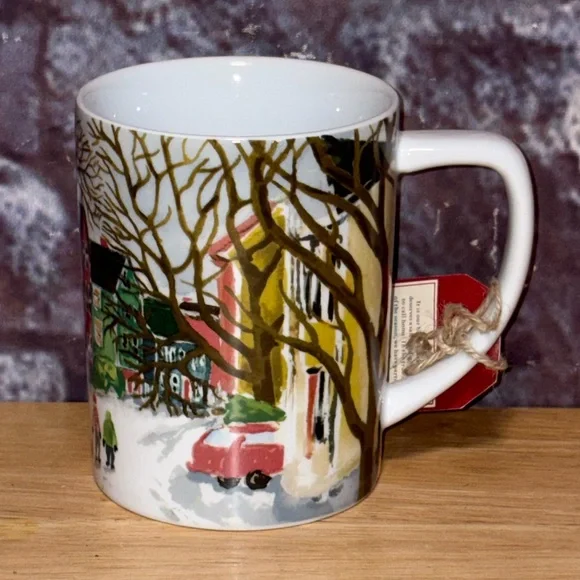 Pottery Barn Winter Village Ceramic Coffee Cocoa Mug Christmas Large 12oz NEW - Picture 3 of 9
